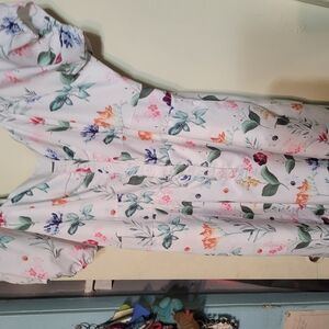 BloomChic Floral Midi Dress - White with Multicolor Floral